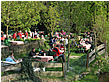 Our beer garden just beneath the small cascade of creek Otterbach
